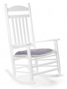 Krzesełko bujane LUX lakierowane białe + poduszka