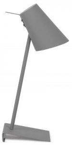 It's About RoMi Table lamp iron/rubber finish Cardiff h.54cm/shade h.20x15cm, grey CARDIFF/T/DG