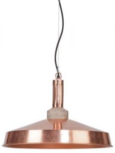 It's About RoMi Hanging lamp iron/wood Detroit round dia.51xh.28cm, copper/natural DETROIT/H/CO