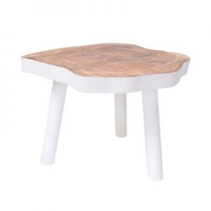 HK Living stolik w kształcie pnia drewna L biały HAP6206