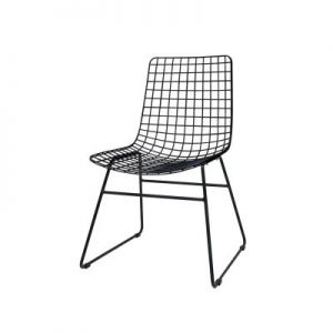 HK Living Krzesło metalowe WIRE czarne FUR0023