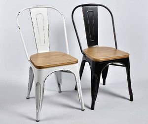 Metalowe krzesło industrialne białe SPRING