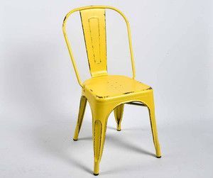 Metalowe krzesło industrialne żółte SPRING
