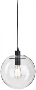 It's About RoMi Hanging lamp glass/globe Warsaw dia.30cm transparent/black WARSAW/H/B