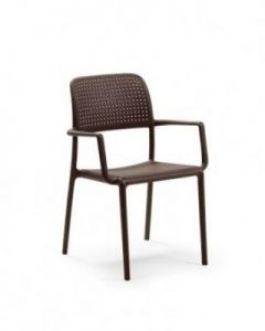 Krzesło Bora z podłokietnikami coffee