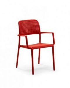 Krzesło Bora z podłokietnikami czerwone