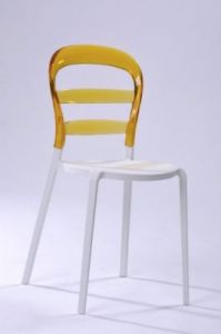 Krzesło Bubu białe siedzisko/żółte oparc