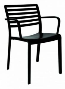 Krzesło LAMA czarne z podłokietnikami