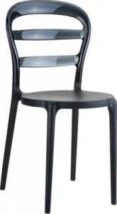 Krzesło Miss Bibi czarne, czarne oparcie