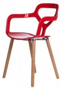 Krzesło Nox Wood czerwone