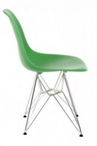 Krzesło P016 PP ciemno zielone, chromowa ne nogi