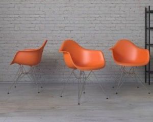 Krzesło P018 PP pomarańczowe, chrom nogi
