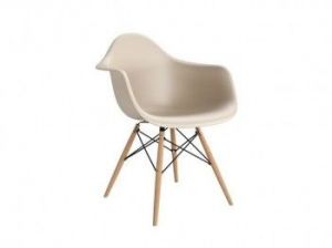 Krzesło P018W PP beige, drewniane nogi