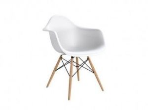 Krzesło P018W PP białe, drewniane nogi HF