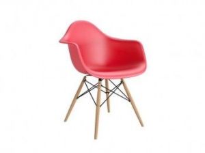 Krzesło P018W PP czerwone, drewniane nogi HF