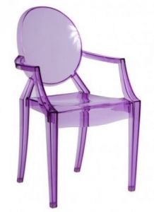Krzesło Royal fioletowy transparentny