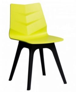 Krzesło Leaf limonkowe, podst. czarna