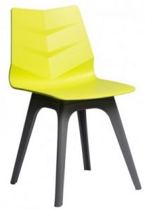 Krzesło Leaf limonkowe, podst. szara