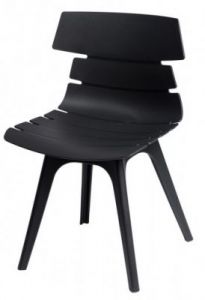 Krzesło Techno czarne, podstawa czarna