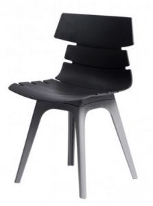 Krzesło Techno czarne, podstawa szara