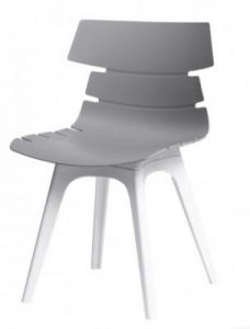 Krzesło Techno szare, podstawa biała