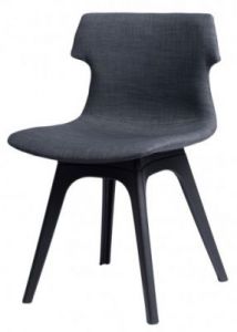 Krzesło Techno tapicerowane grafitowe, podstawa czarna