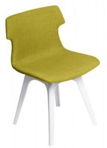 Krzesło Techno tapicerowane oliwkowe podstawa biała