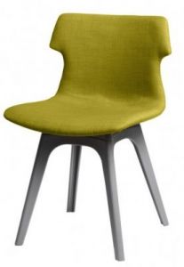 Krzesło Techno tapicerowane oliwkowe podstawa szara