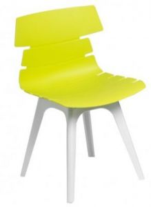 Krzesło Techno zielone, podstawa biała