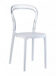 Krzesło Mr. Bobo white-seat, clear trans