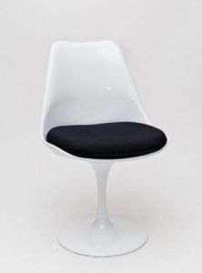 Krzesło Tul białe/czarna poduszka