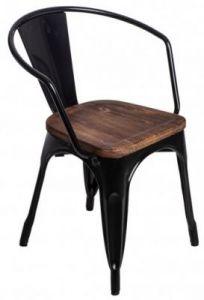 Krzesło Paris Arms Wood czarny sosna