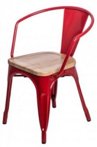 Krzesło Paris Arms Wood czerwony jesion