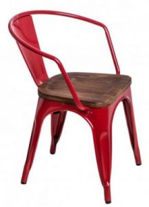 Krzesło Paris Arms Wood czerwony sosna