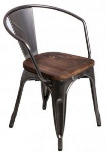 Krzesło Paris Arms Wood metaliczny sosna