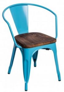 Krzesło Paris Arms Wood niebieski sosna