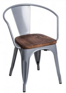 Krzesło Paris Arms Wood srebrny sosna