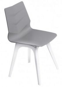 Krzesło Leaf szare, podst. biała