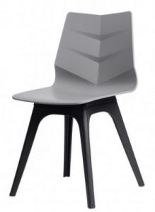 Krzesło Leaf szare, podst. czarna